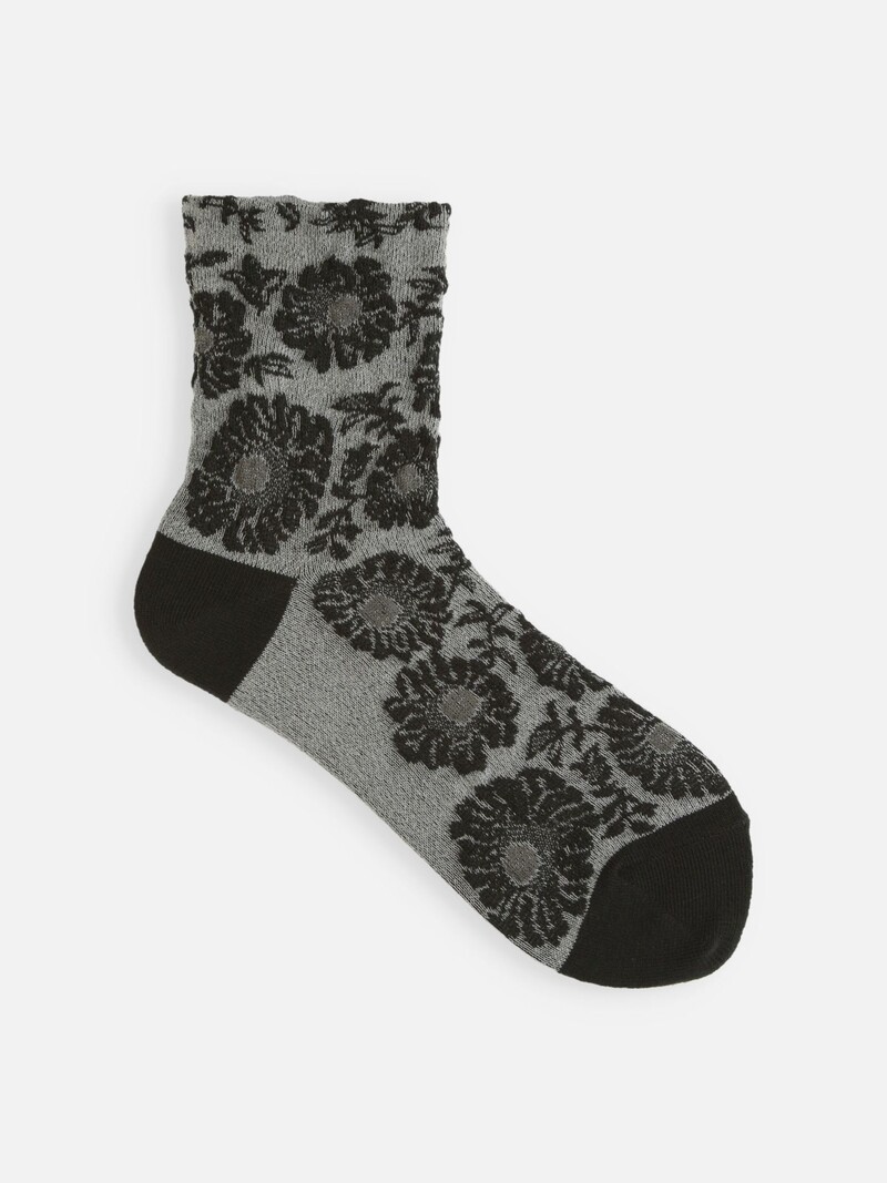 Flower Float Soft Top Low Crew Socks