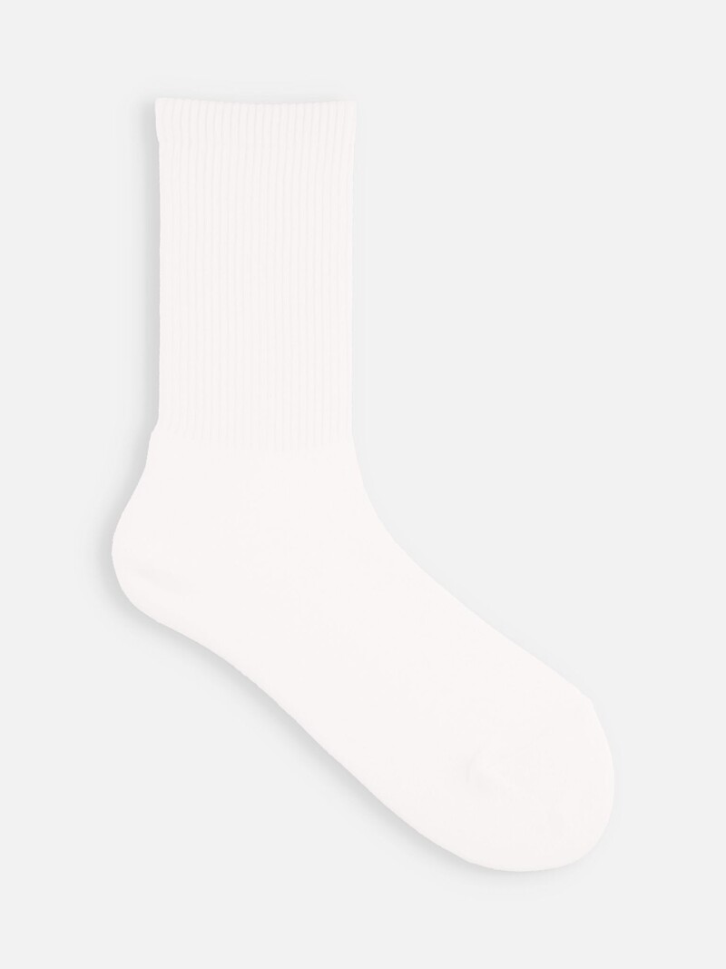 American Rib Fine Plain Crew-Socken