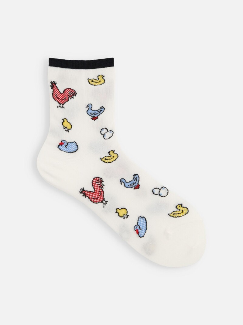 Socquette motif poulet