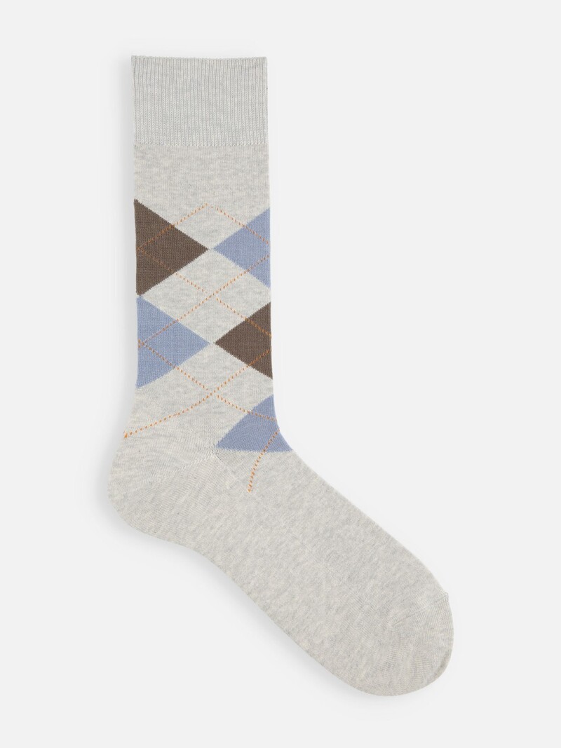 Argyle Pattern Mid-Calf Socks L