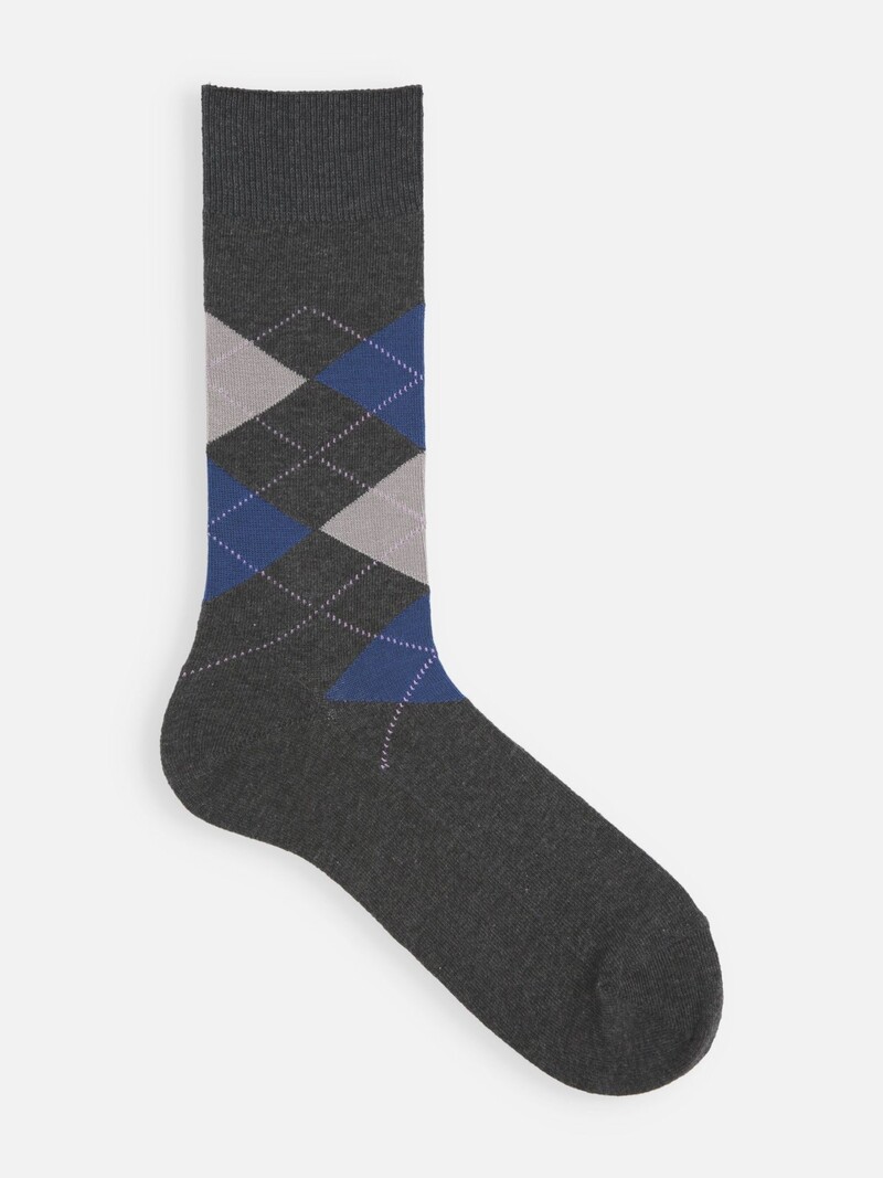 Argyle Pattern Mid-Calf Socks L