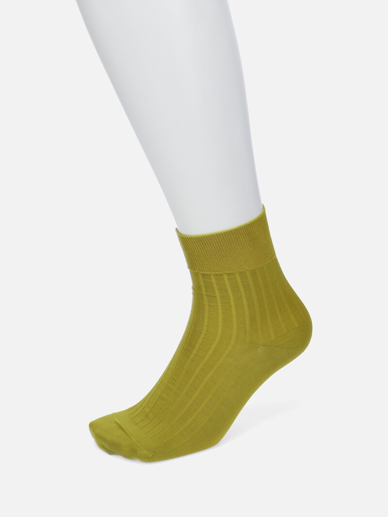 Fine Cotton Ribbed Short Socks