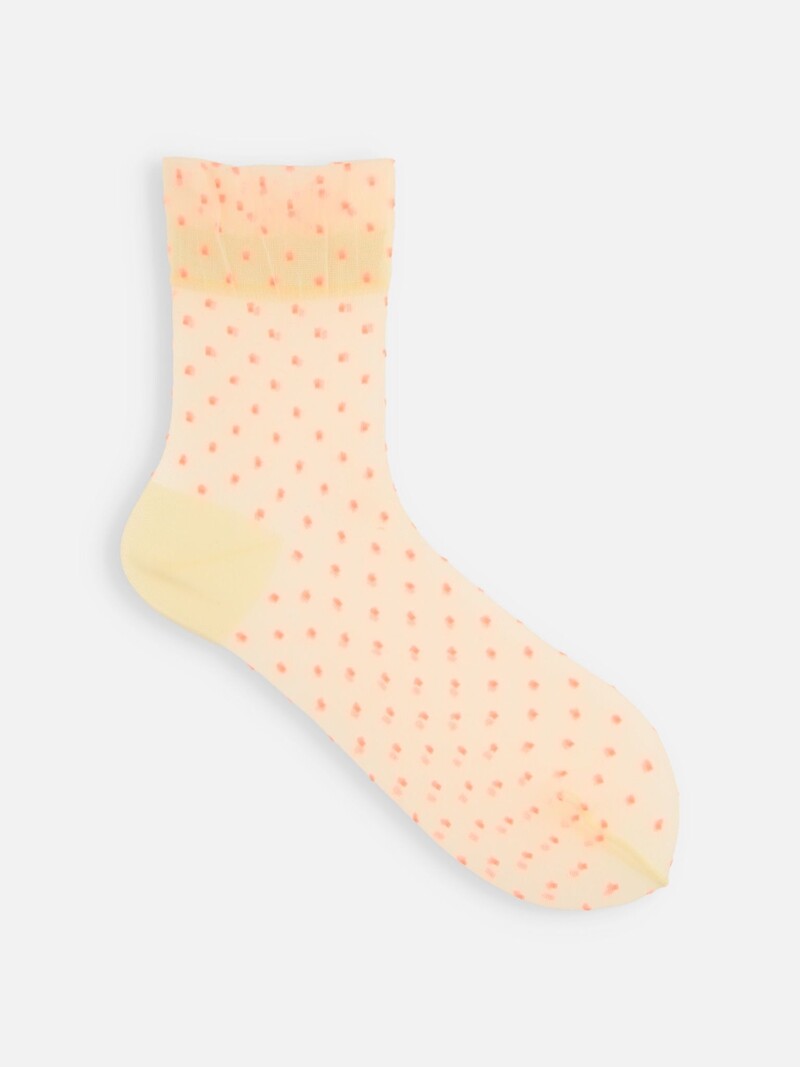 Sheer Fine Dots Low Crew Socks