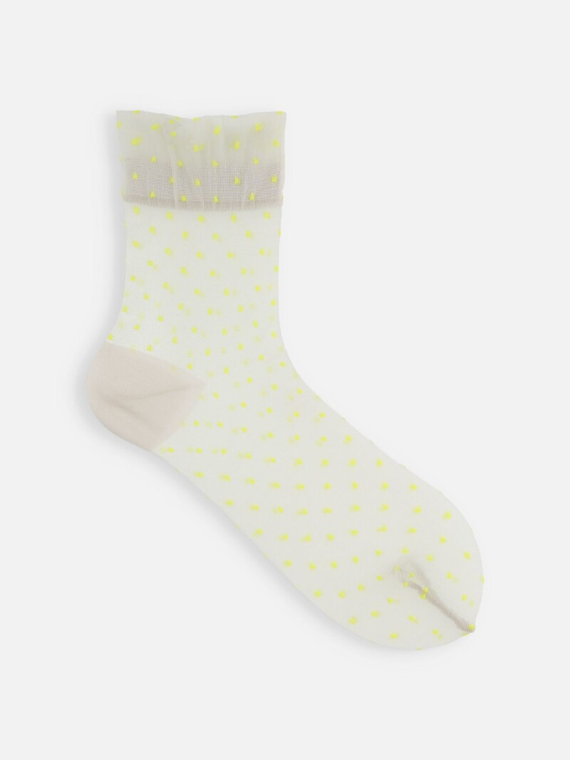 Sheer Fine Dots Low Crew Socks