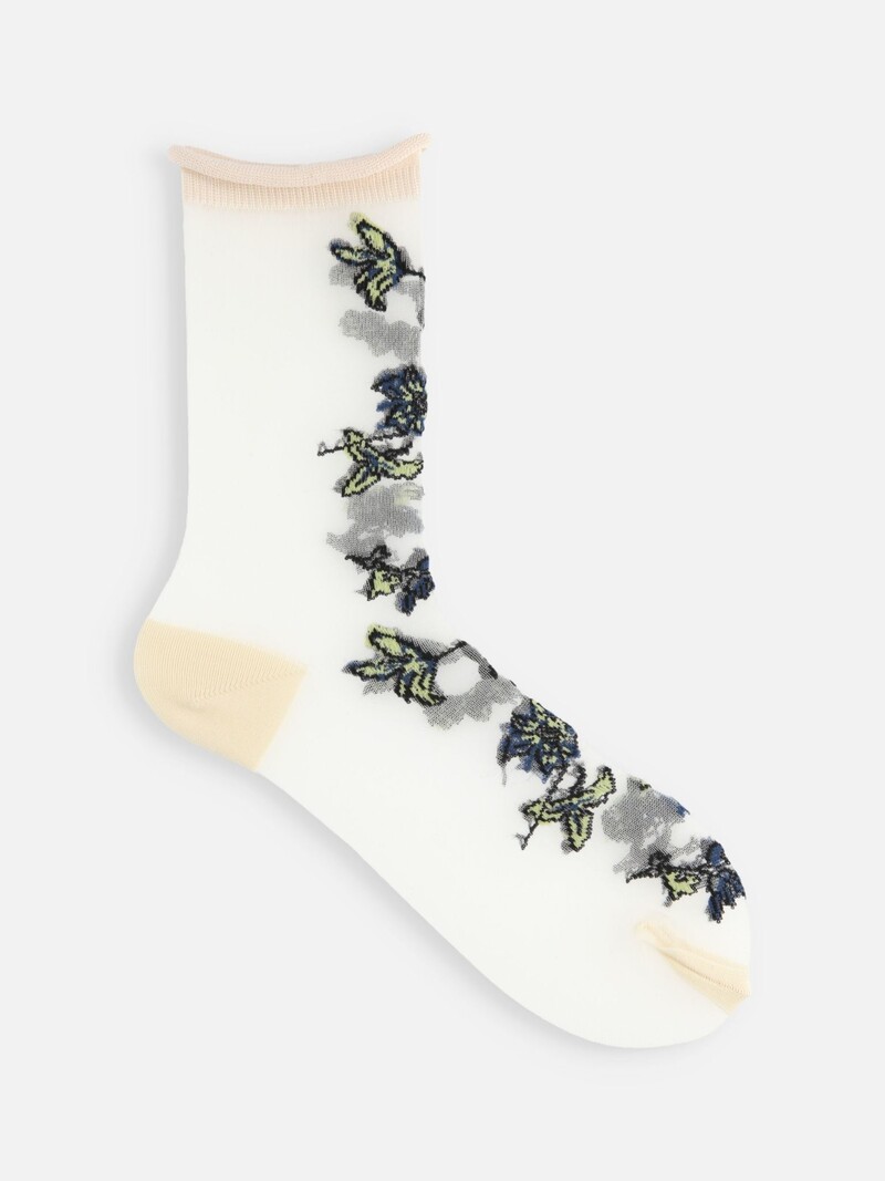 Durchsichtige Aquarell-Blume Low Crew Socken