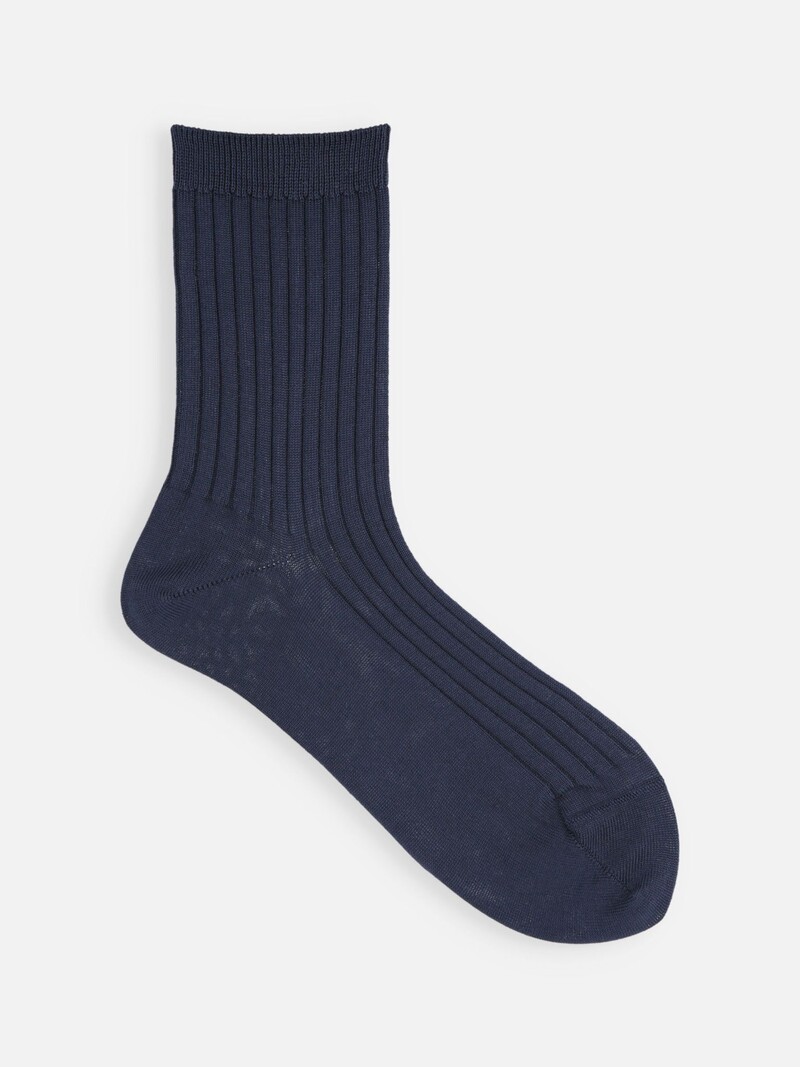 100% Cotton Ribbed Mid-Calf Socks