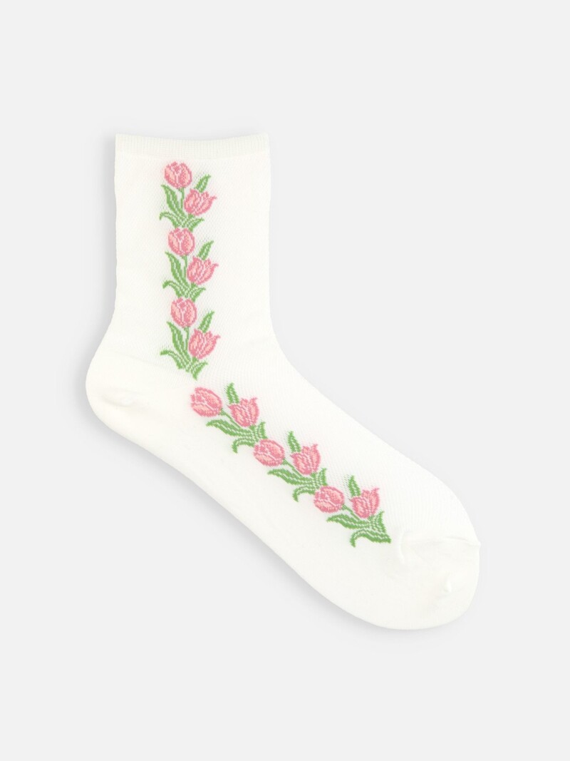 Mesh Tulip Low Crew Socks