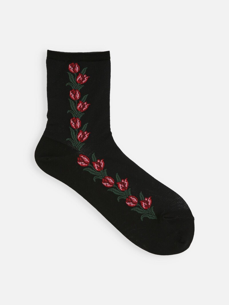 Mesh Tulip Low Crew Socks