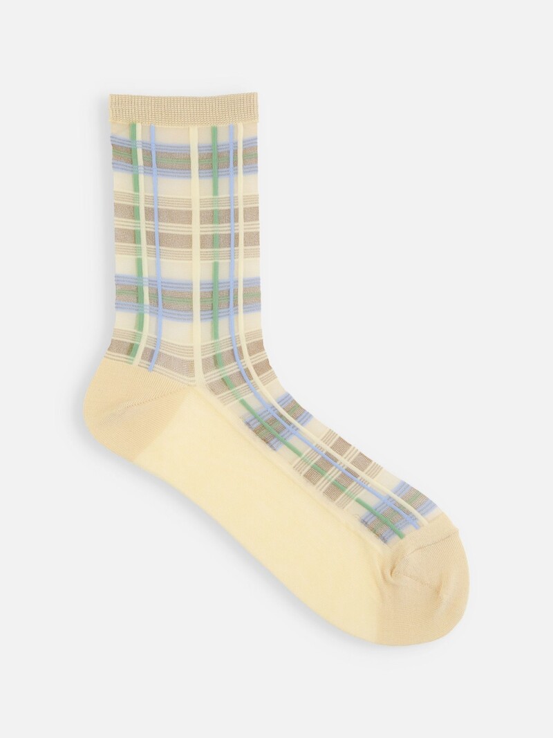 Crew-Socken aus Tüll mit Tartan-Karomuster