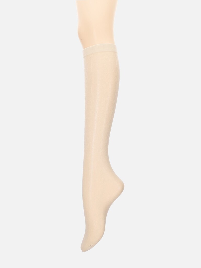 Kniehohe Pop-Socken mit Spitzenstreifen, 20D