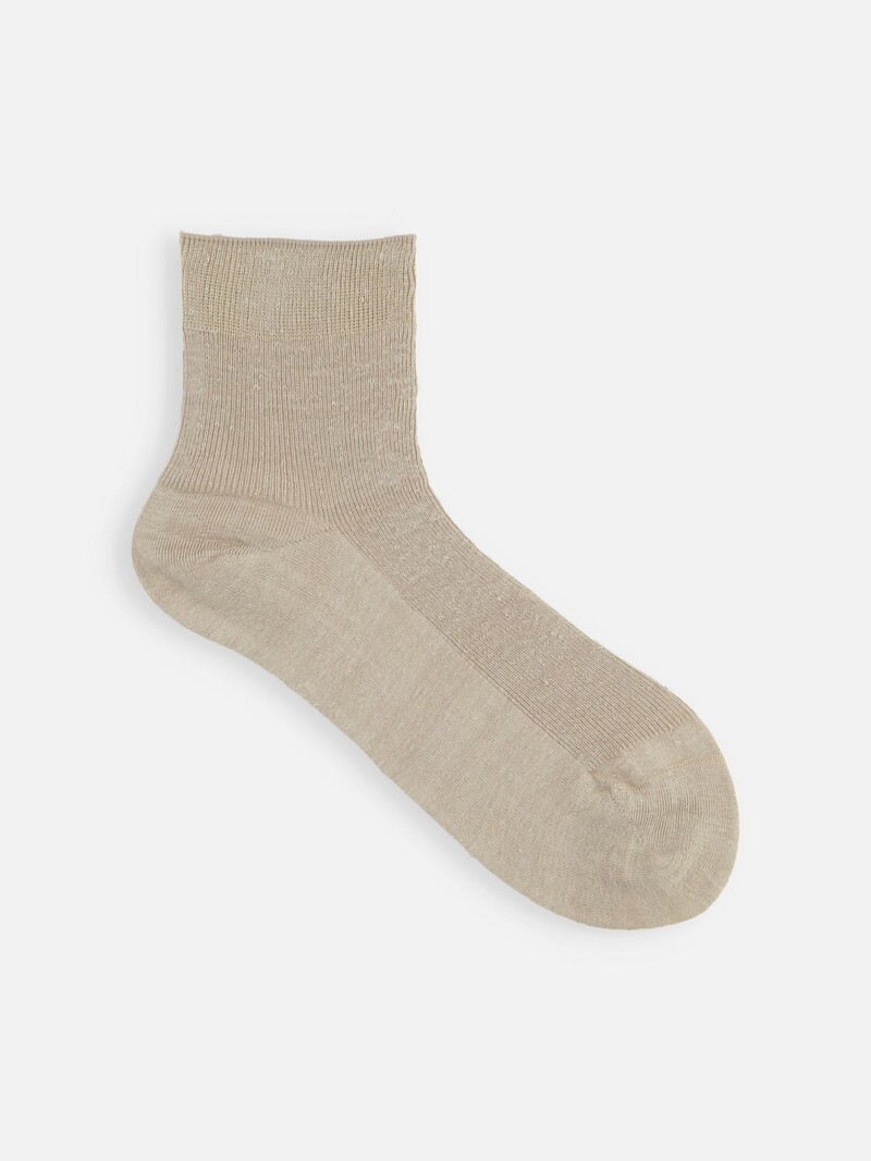 Linificio® Leinen-Feinripp-Socken mit niedrigem Rundhalsausschnitt
