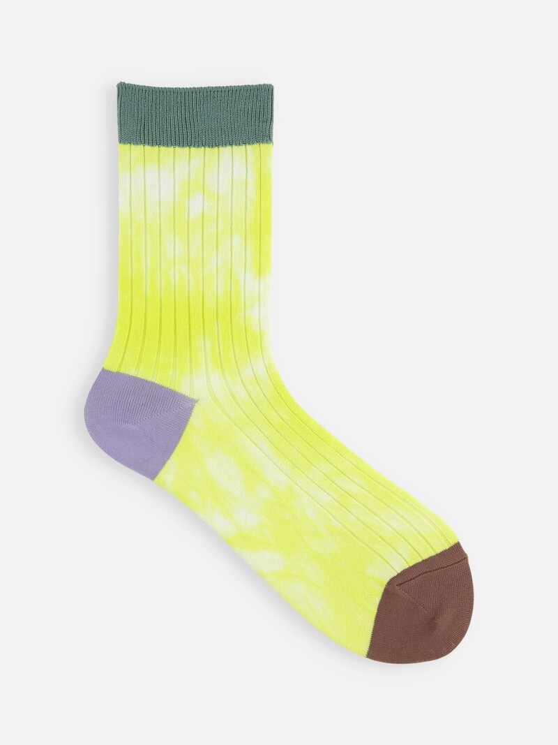 Tie-dye geribde sokken met ronde hals