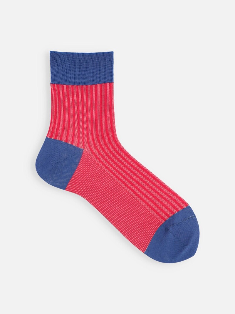Kurze Socken mit Jacquard-Streifen L