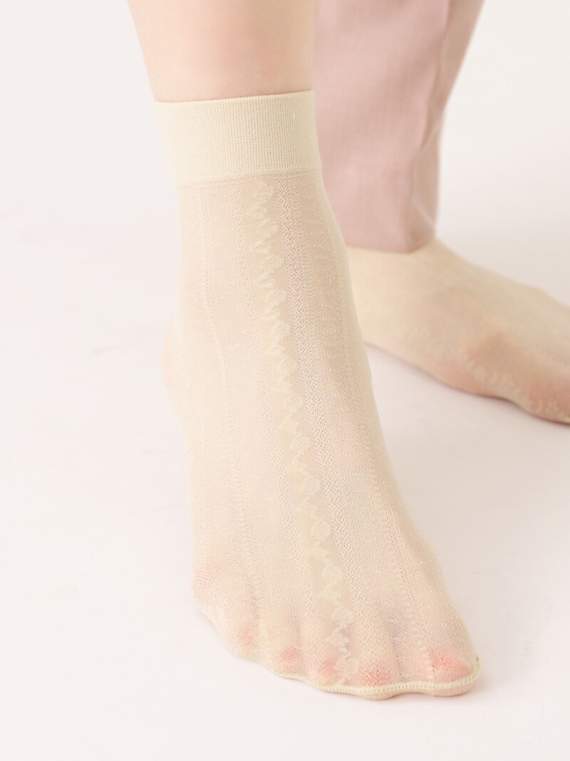 Lace Stripe Pop Socks 20D