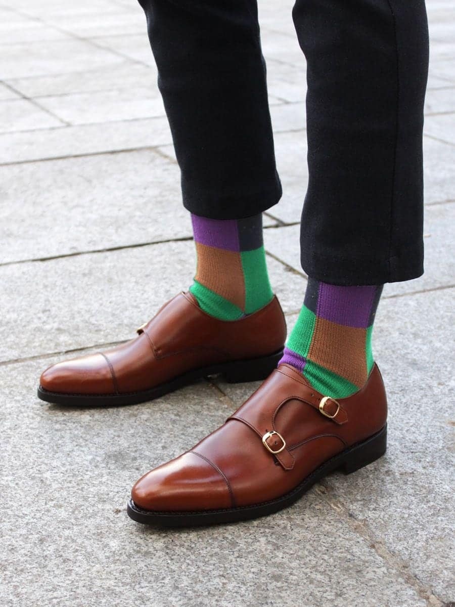 Joker Block Crew Socks L