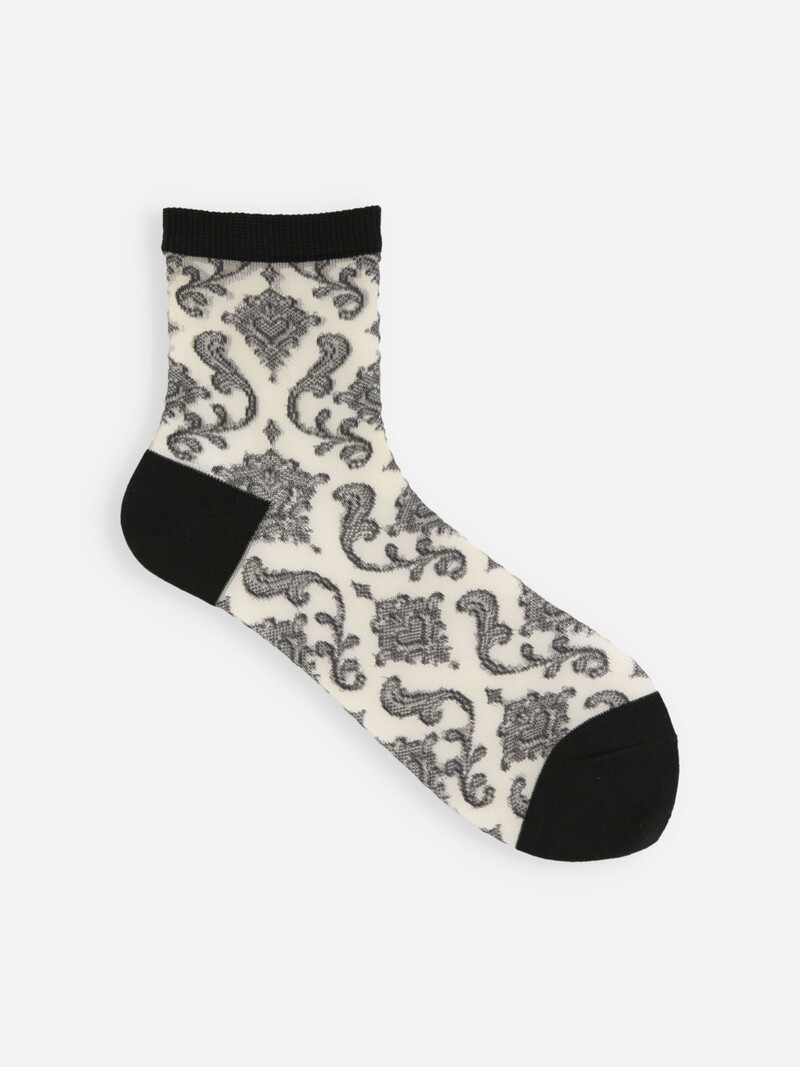 Calcetines de tul con estampado damasco