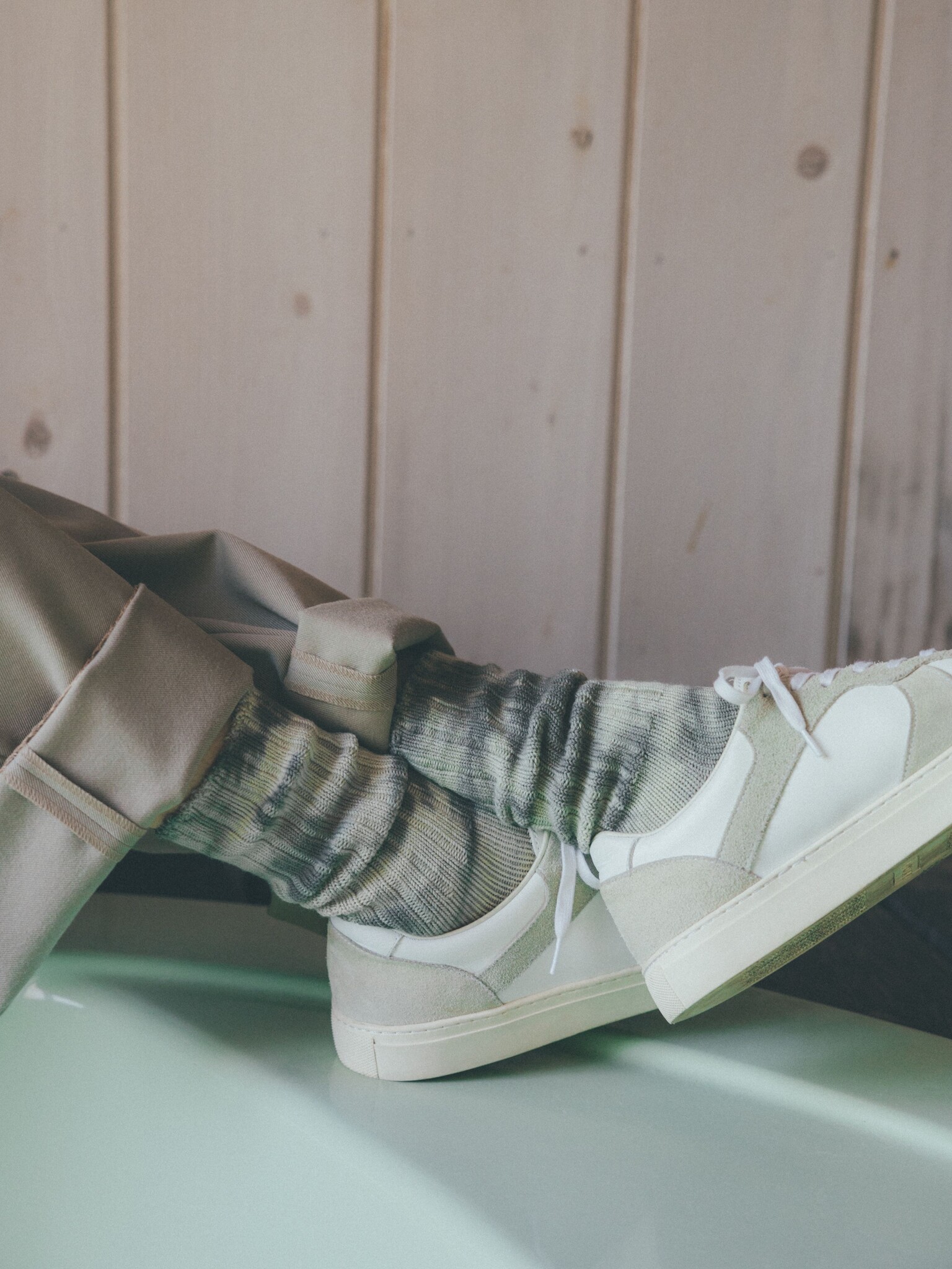 Medias medias de canalé suave Tie-Dye L