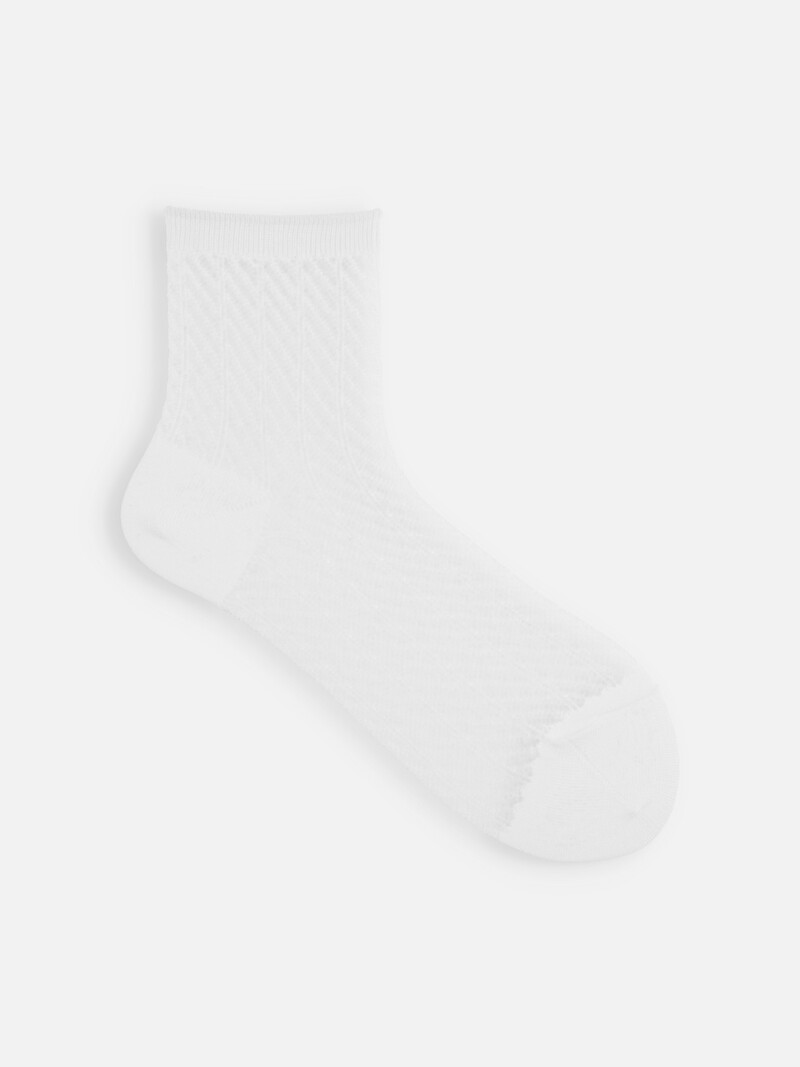 Mesh Diagonal Stripes Ankle Socks