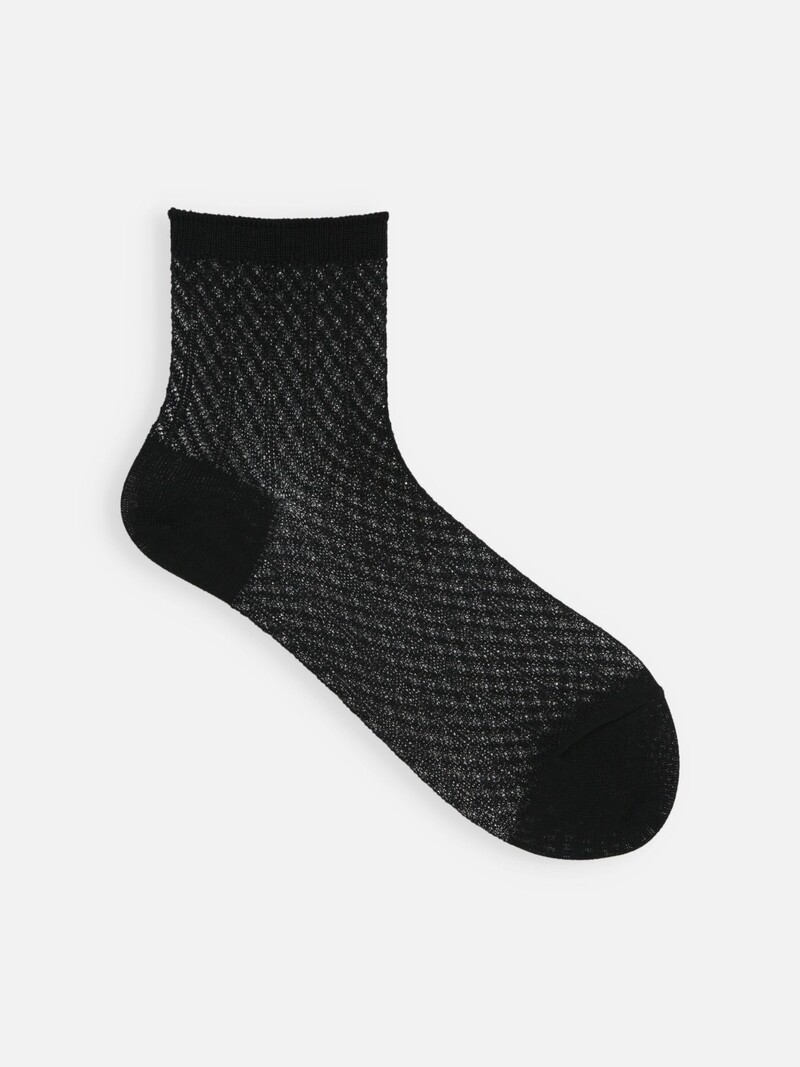 Mesh Diagonal Stripes Ankle Socks