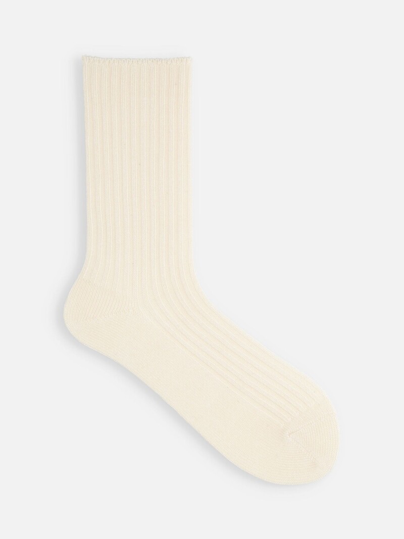 Plain Ribbed Crew Socks