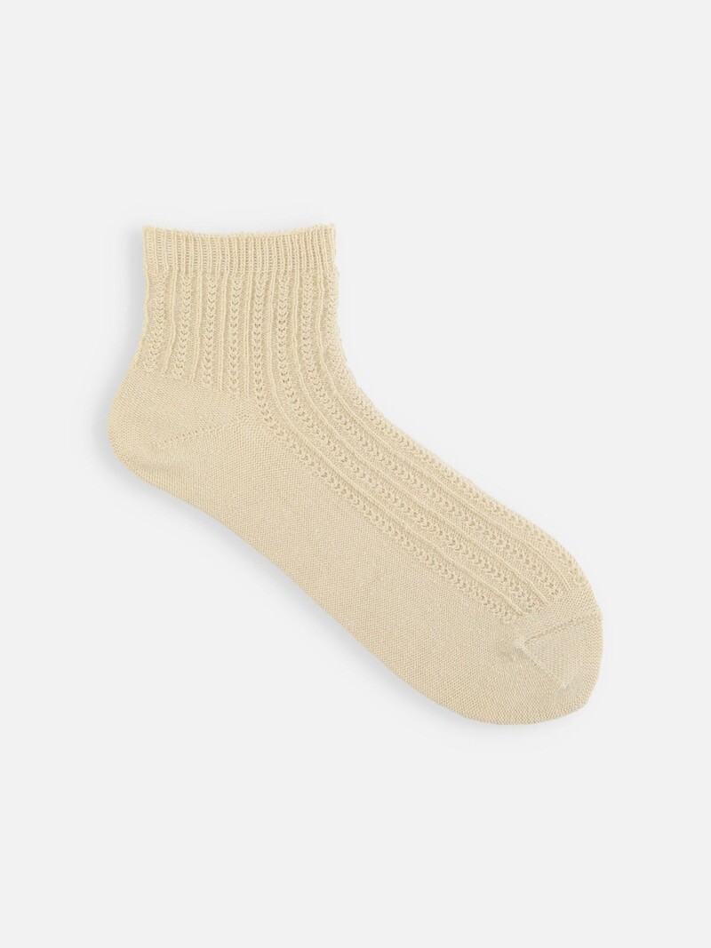 Calcetines tobilleros de lino con rayas fruncidas