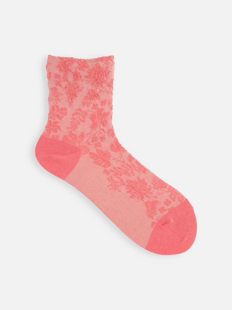 Calcetín de algodón/lino con estampado botánico