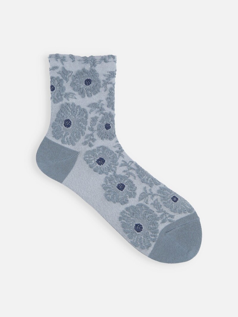 Flower Float Soft Top Low Crew Socken