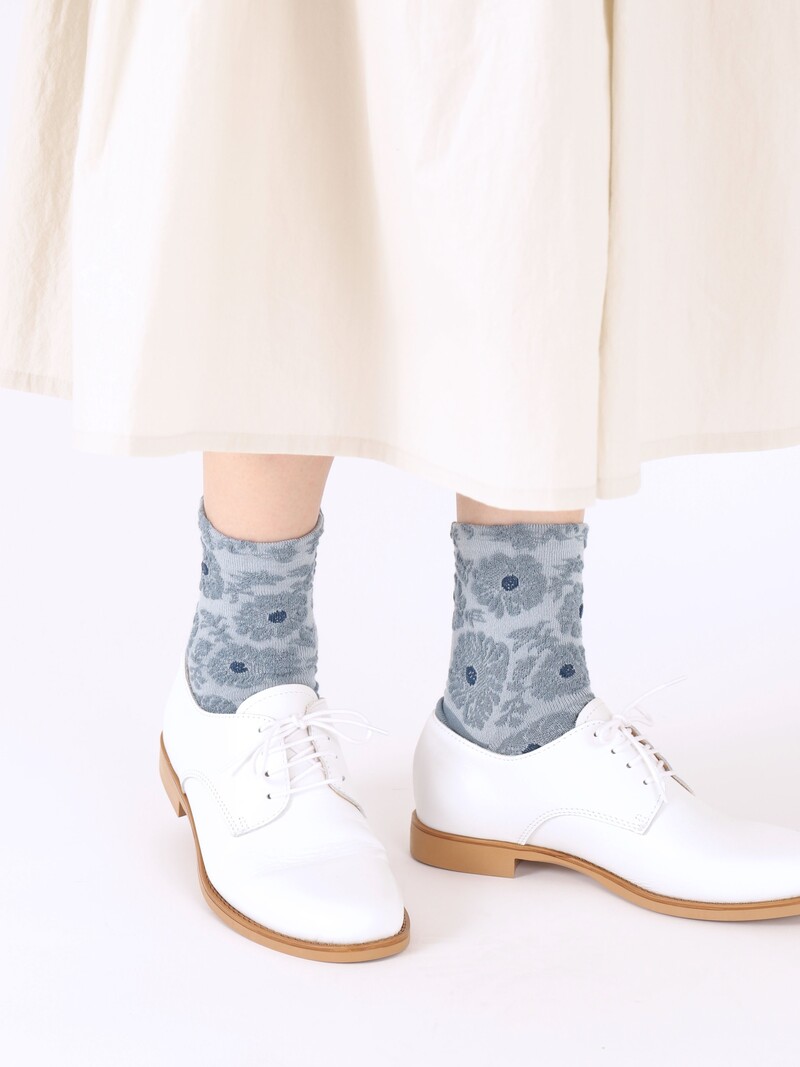 Flower Float Soft Top Low Crew Socken