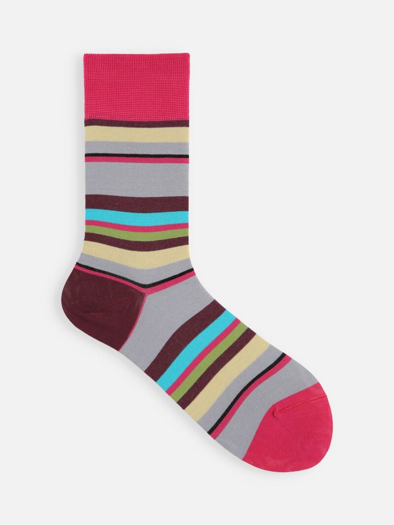 Mi-chaussette rayures multicolores