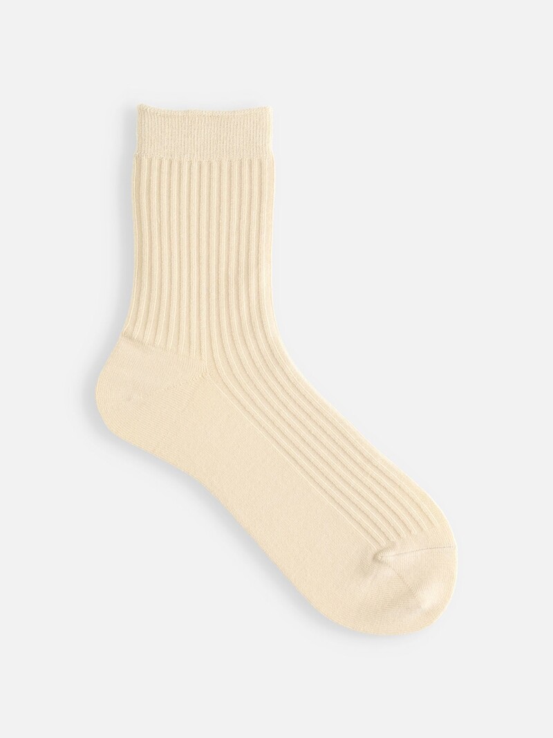 Wool Mixed Ribbed Crew Socks L