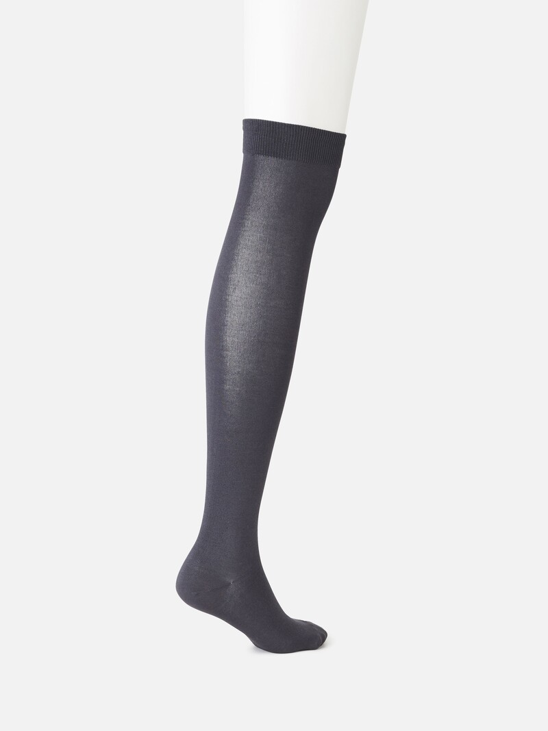 Plain Fine Over The Knee High Socks L