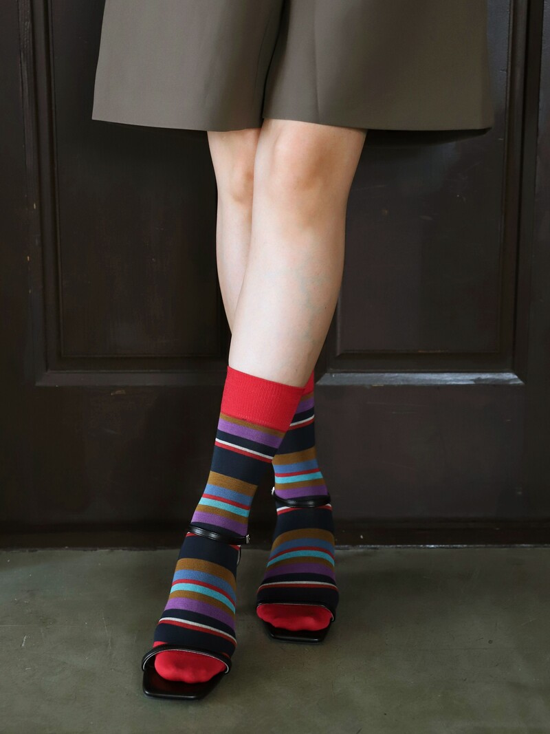 Multicolour Stripe Crew Socks