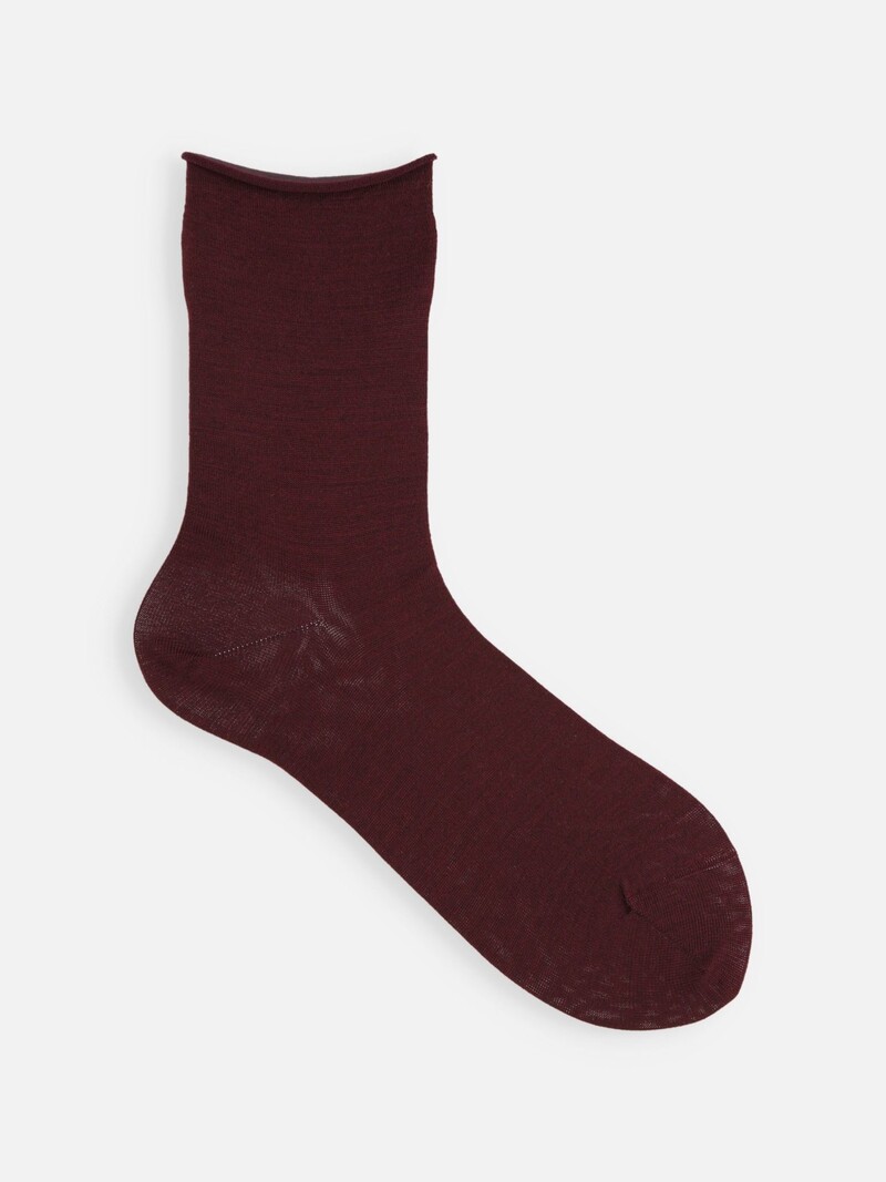 Premium Silk Plain Soft Top Low Crew Socks