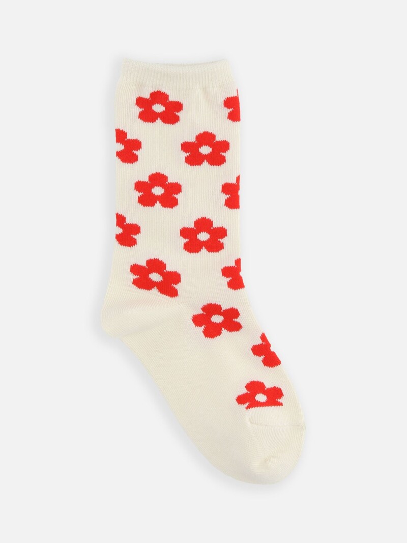 Kindersocken mit Blumenmuster, 16–18 cm