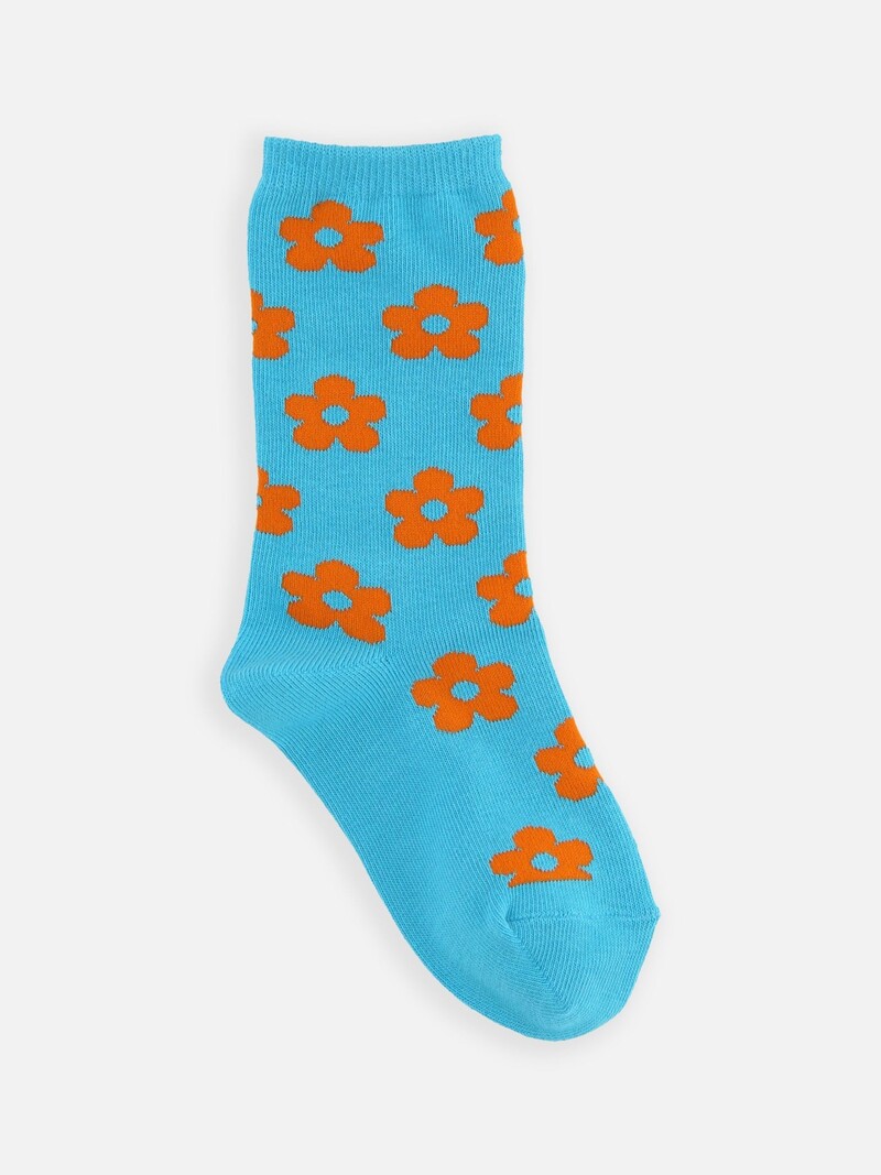 Mi-chaussette motif fleurs Enf.16-18cm