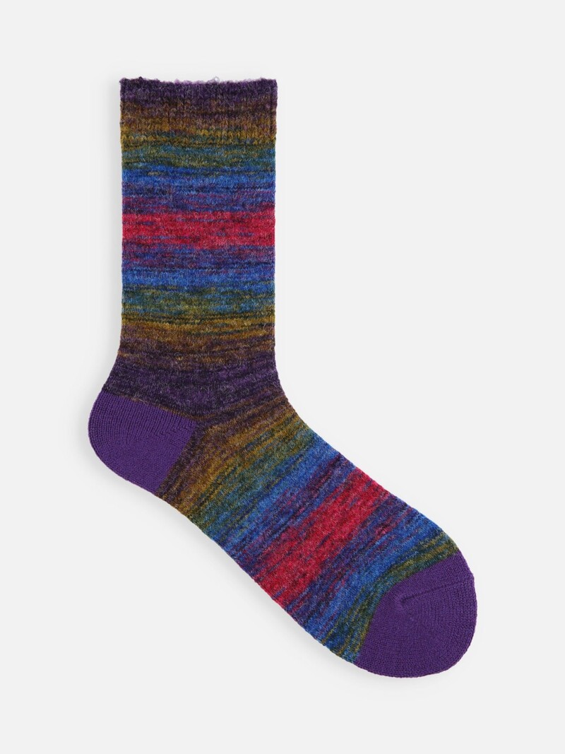 Merino Mix Gradient Stripes Low Crew Socks