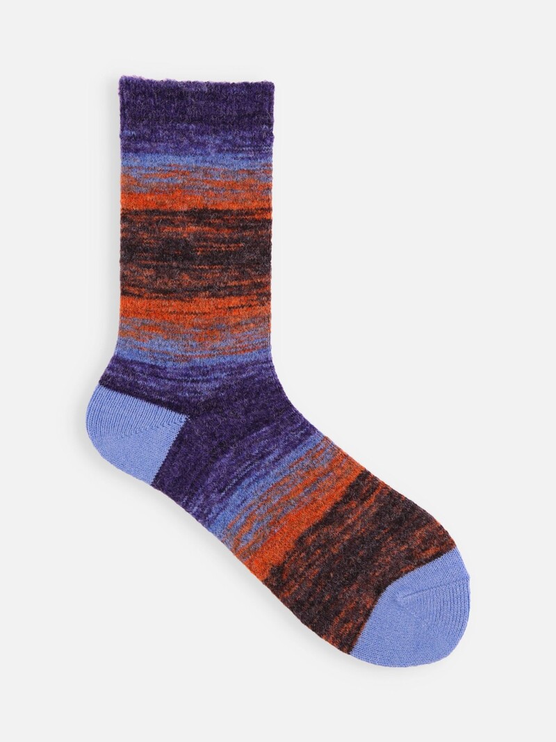 Merino Mix Gradient Stripes Low Crew Socks