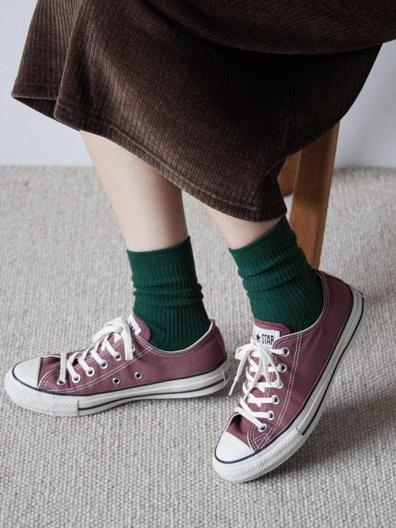 Classic Ribbed Plain Crew Socks M