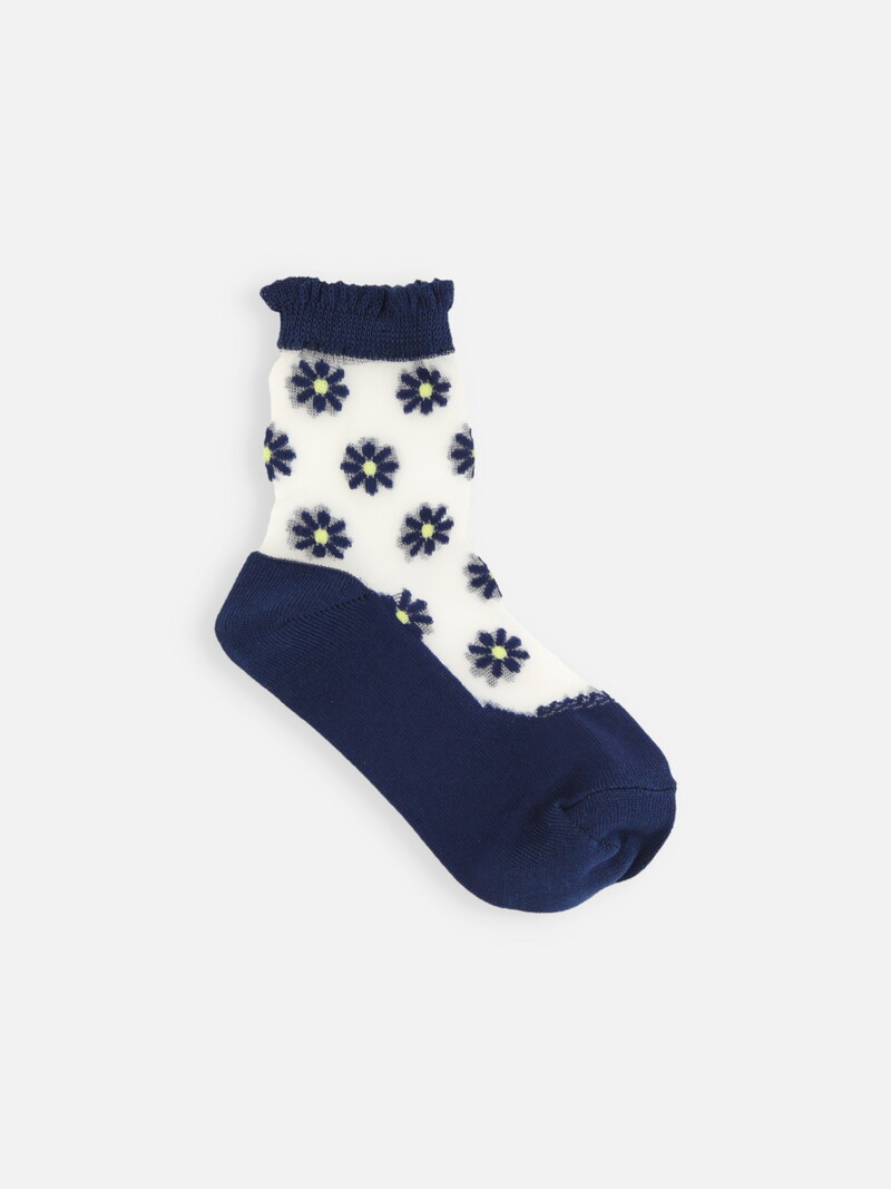 Doorzichtige Daisy Crew-sokken voor kinderen, 16-18 cm