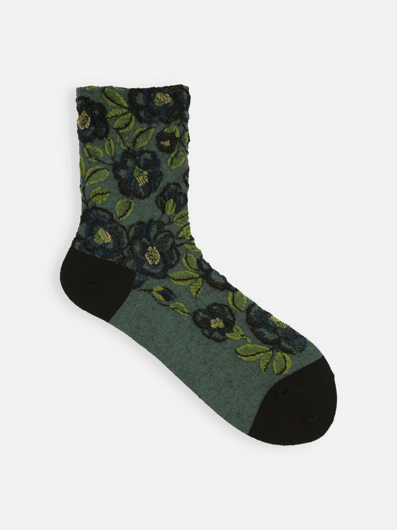 Camellia Float Low Crew-Socken aus Merinowolle