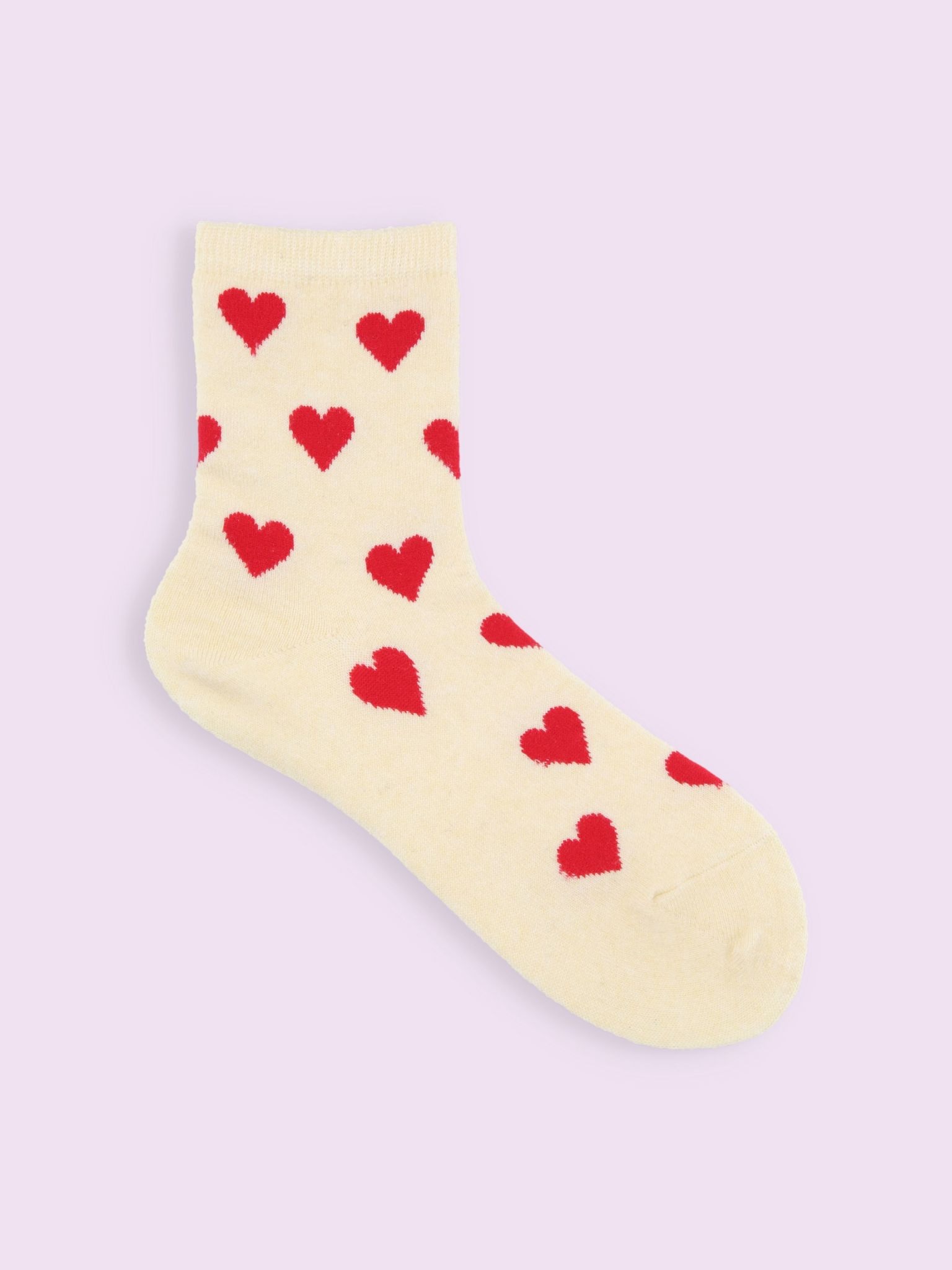 Wool Mix Heart Low Crew Socks