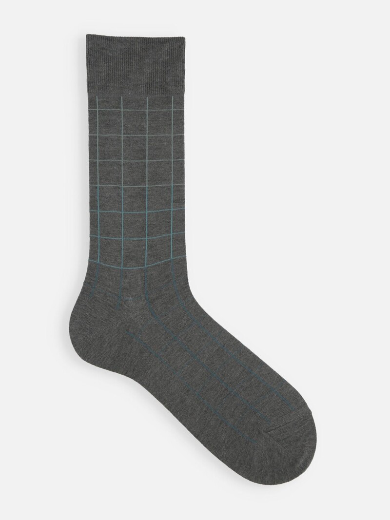 Windowpane Mid-Calf Socks