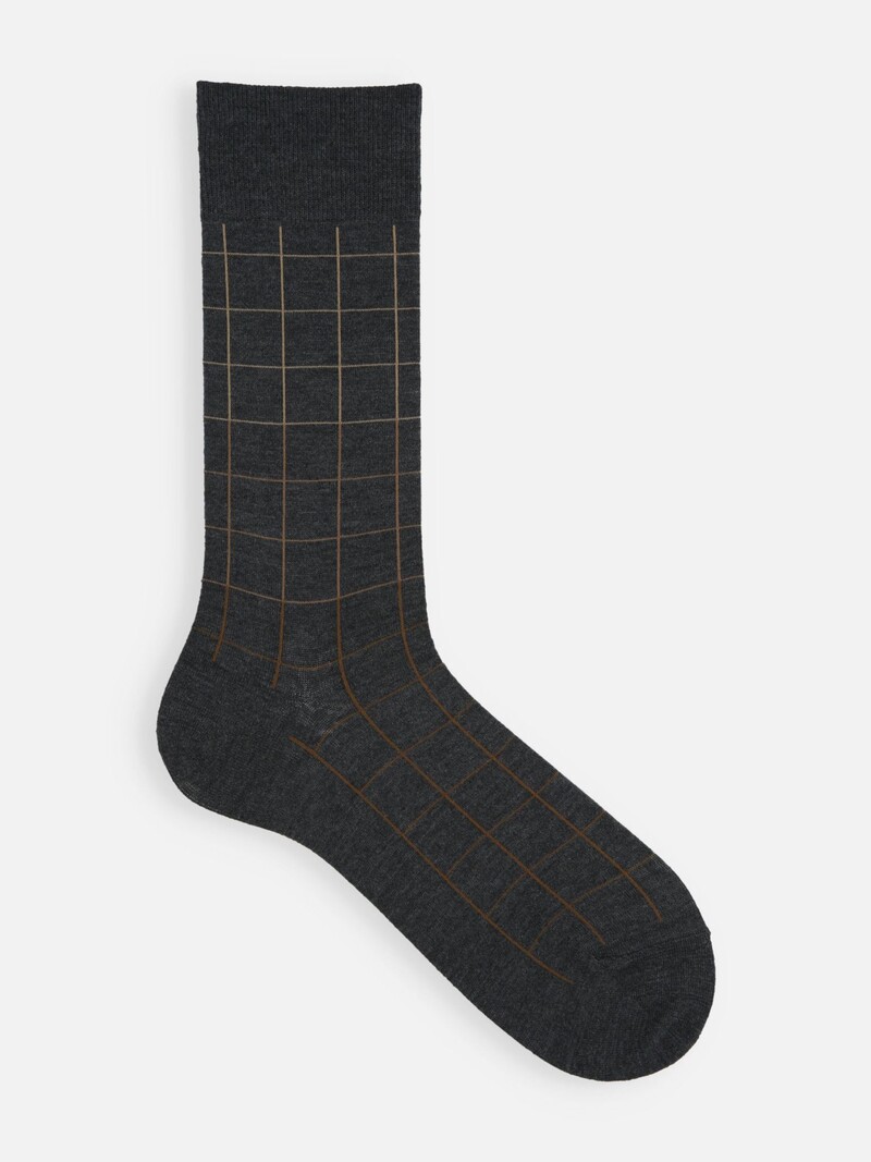 Windowpane Mid-Calf Socks