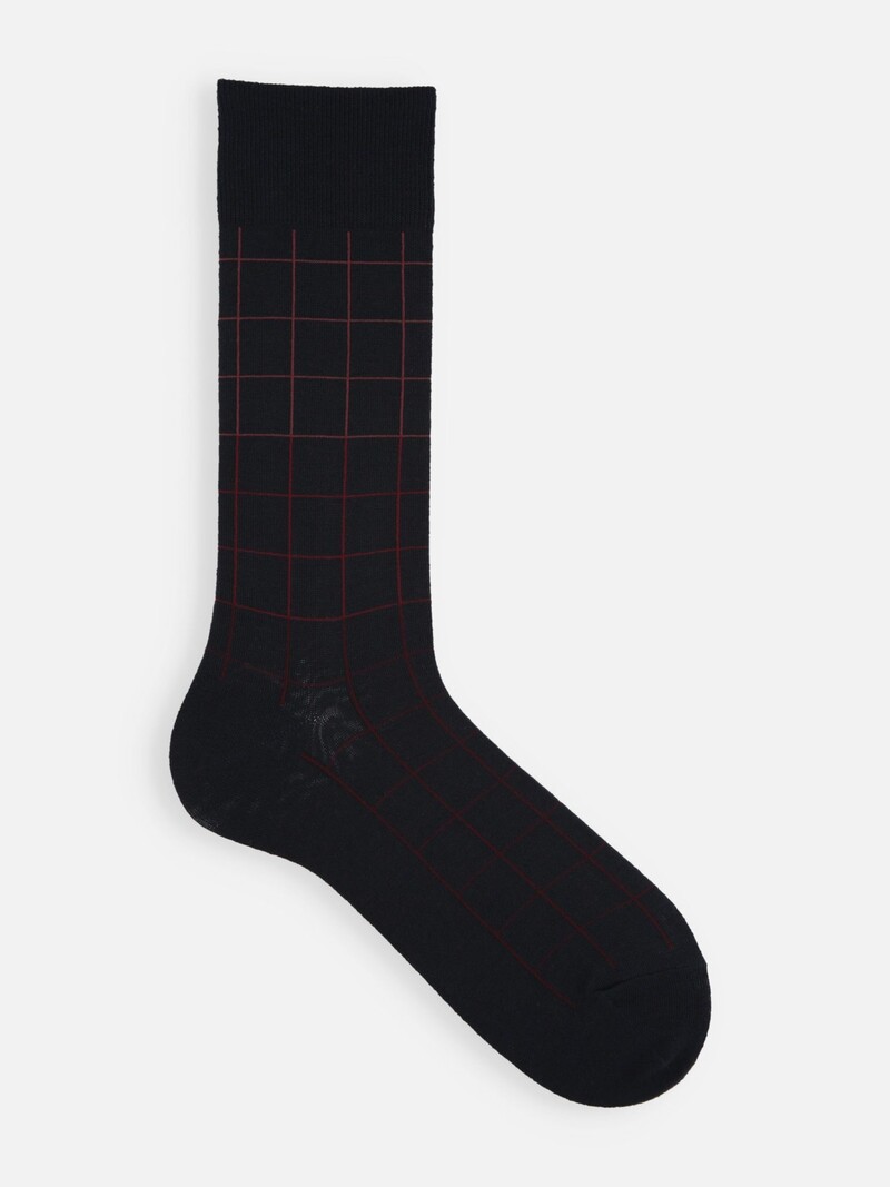 Windowpane Mid-Calf Socks