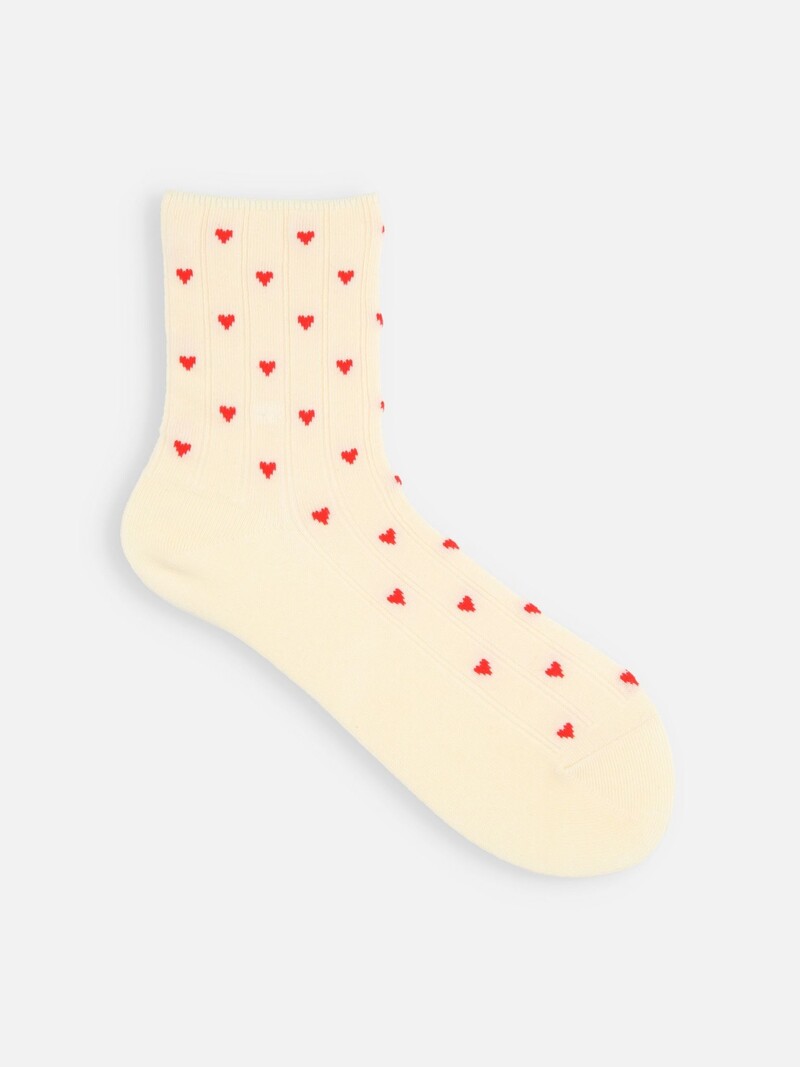 Small Hearts Rib Low Crew Sokken
