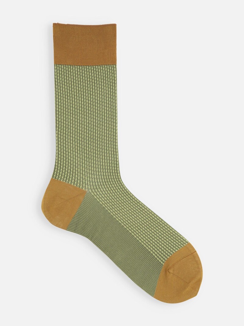 Meias jacquard pied-de-poule até a panturrilha L