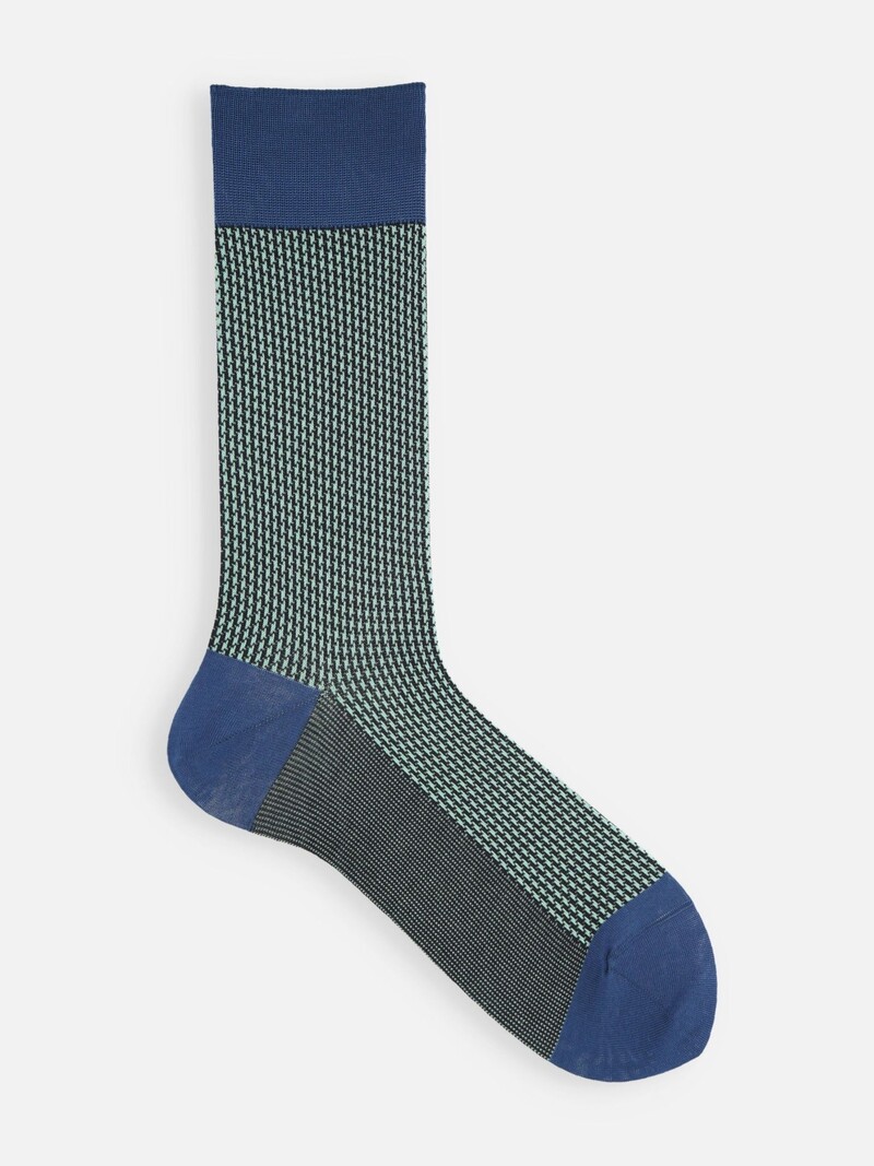 Jacquard pied-de-poule sokken met ronde hals L