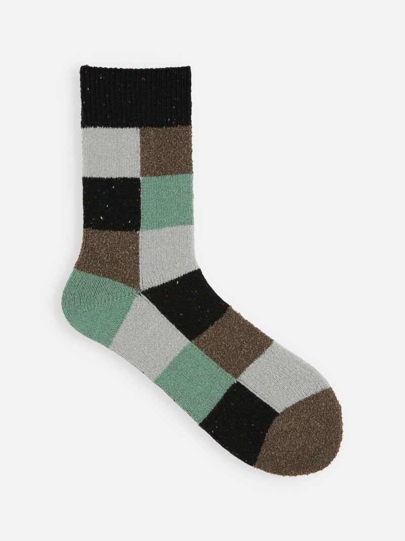 Medias medias de lana patchwork S