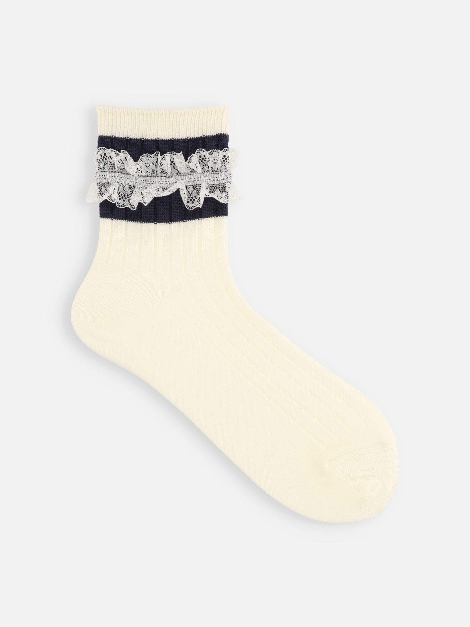 Socquette laine mix dentelle a la cheville TABIO E SHOP Paris
