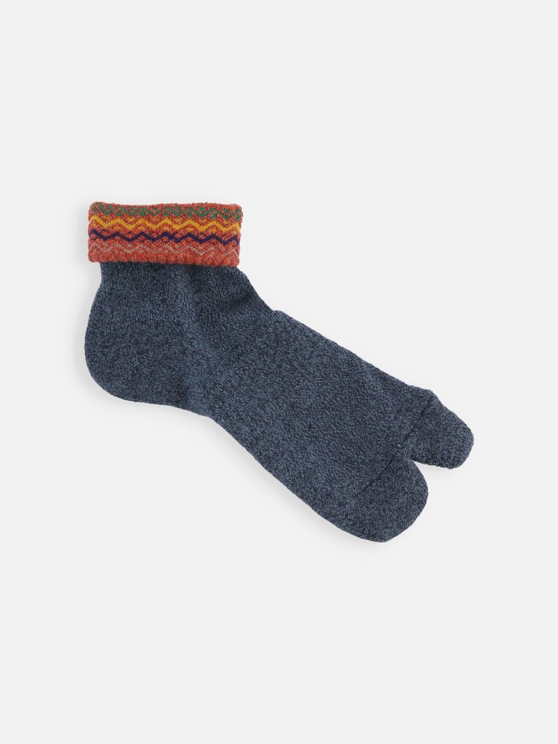 Wave Turn Down Short Tabi Socks L